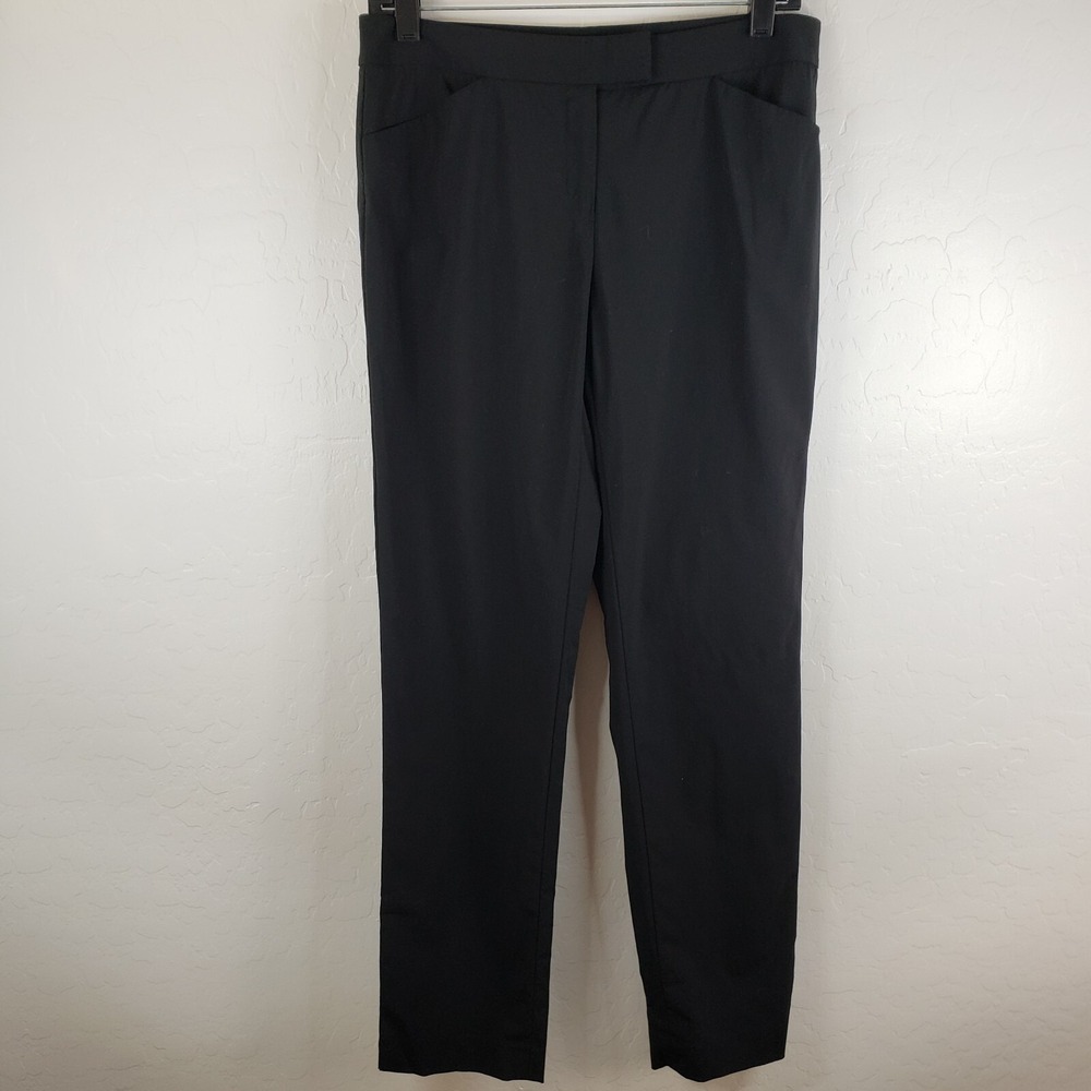 Lafayette‎ 148 Pants Women Size 4 Dress Slacks Black Stretch Mid Rise Flat Front